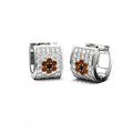Korean Style Full Diamond Flower Huggie Earrings With Zircon Studs For Women Trendy Jewelry view 1