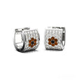 Korean Style Full Diamond Flower Huggie Earrings With Zircon Studs For Women Trendy Jewelry view 2