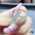Micro Paved Zircon Bow Stud Earrings For Women, Niche Fairy Style Butterfly Knot Ear Jewelry view 5