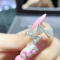 Micro Paved Zircon Bow Stud Earrings For Women, Niche Fairy Style Butterfly Knot Ear Jewelry view 6