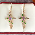Creative Leaf Wrap Drip Oil Zircon Earrings For Women Cross Border Jewelry Ear Accessories view 1