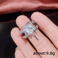 Four Prong Square Zircon Engagement Ring For Women Fashion OL Trendy Finger Jewelry view 5