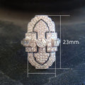 Vintage Hollow Court Style Full Zircon Ring, Unique Unisex Rhinestone Finger Jewelry view 5