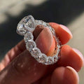 Minimalist Floral Meaning Simulated Diamond Wedding Ring For Women, Copper Zircon Jewelry view 2
