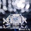 Luxury Micro Paved Sparkling Zircon Princess Cut Engagement Ring X Shape Light Luxury Wedding Ring view 5