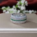 Light Luxury Color Contrast Zircon Ring Niche Fashion European Couple Finger Ring Jewelry view 1
