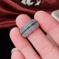 Light Luxury Color Contrast Zircon Ring Niche Fashion European Couple Finger Ring Jewelry view 3
