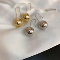 2026 New Trend Geometric Round Bead Metal Ear Hook Minimalist Style Earrings view 1