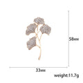 Alloy Ginkgo Leaf Pearl Brooch Pin For Collar Anti Exposure view 5