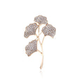 Alloy Ginkgo Leaf Pearl Brooch Pin For Collar Anti Exposure view 1