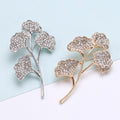 Alloy Ginkgo Leaf Pearl Brooch Pin For Collar Anti Exposure view 3