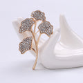 Alloy Ginkgo Leaf Pearl Brooch Pin For Collar Anti Exposure view 6