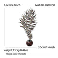 Alloy Rhinestone Feather Brooch Pin For Suits And Jackets view 5