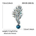 Alloy Rhinestone Feather Brooch Pin For Suits And Jackets view 4