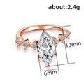 Gold Marquise Zircon Inlaid Wedding Ring European American Fashion Jewelry For Women view 5