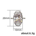 European Silver Minimalist Oval Zircon Women's Ring Luxury Bridal Wedding Hand Jewelry view 5
