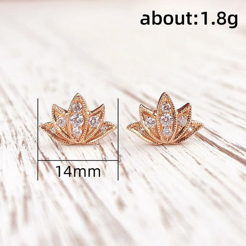 Trendy Mini Floral Stud Earrings, Delicate Small No Remove Sleep Ear Jewelry For Student Accessories