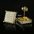 Hip Hop Square Stud Earrings In Copper With Micro Pave Zircon, Trendy Unisex Street Jewelry view 5