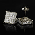 Hip Hop Square Stud Earrings In Copper With Micro Pave Zircon, Trendy Unisex Street Jewelry view 6