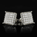 Hip Hop Square Stud Earrings In Copper With Micro Pave Zircon, Trendy Unisex Street Jewelry view 4