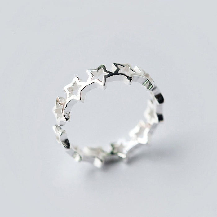 Fashion Smooth Hollow Five Point Star Ring For Women, Korean Style Index Finger Jewelry