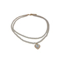 French Style Heart Pearl Double Layer Necklace Luxury Chic Clavicle Chain Choker view 5