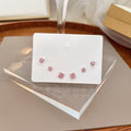 Elegant Geometric Mixed Color Zircon Rhinestone Six Piece Small Silver Needle Stud Earrings view 2
