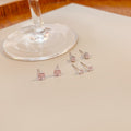 Elegant Geometric Mixed Color Zircon Rhinestone Six Piece Small Silver Needle Stud Earrings view 4
