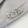 Elegant Irregular Liquid Metal Butterfly Rhinestone Asymmetric Long Tassel Water Drop Stud Earrings view 3