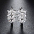 Fashion Leaf Wheat Ear Cuff Earrings For Women With Paved Zircon Stones, Elegant Ear Jewelry view 4