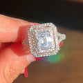 Vintage Engagement Ring For Women, Light Luxury Zircon Closed Band Wedding Anniversary Gift Jewelry view 3
