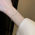 Korean Rhinestone Wave Geometric Adjustable Copper Bangle Light Luxury Jewelry view 4