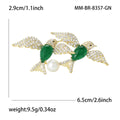 Alloy Zircon Double Swallow Brooch Pin For Elegant Apparel view 5