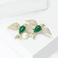 Alloy Zircon Double Swallow Brooch Pin For Elegant Apparel view 2