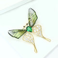 Copper Zircon Acrylic Butterfly Brooch Pin For Women's Clothing view 3