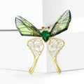 Copper Zircon Acrylic Butterfly Brooch Pin For Women's Clothing view 2