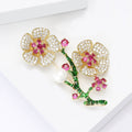 Copper Zircon Plum Blossom Brooch Pin For Suits And Dresses view 4