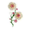 Copper Zircon Plum Blossom Brooch Pin For Suits And Dresses view 1
