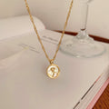 French Tulip Flower Round Pendant Necklace Alloy Fresh Style Clavicle Chain For Commuting view 4
