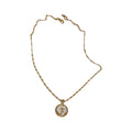 French Tulip Flower Round Pendant Necklace Alloy Fresh Style Clavicle Chain For Commuting view 5