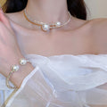 Personalized Copper Pearl Open Collar Choker Necklace Geometric Summer Statement Jewelry view 1