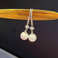 Baroque Artificial Pearl Drop Earrings Elegant Bridal Ear Hooks Celebrity Style Earrings For Women view 3