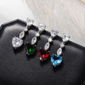 Emerald Green Zircon Heart Drop Earrings With Aquamarine Heart Inlay Luxury Women Jewelry view 4