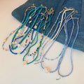 Faux Pearl Seed Bead Irregular Geometric Heart Necklace Fresh Summer Collarbone Jewelry view 3