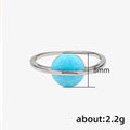 Summer Vacation Beach Style Geometric Blue Faux Opal Ring, New Cross Border Fashion Jewelry For Women view 5