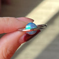 Summer Vacation Beach Style Geometric Blue Faux Opal Ring, New Cross Border Fashion Jewelry For Women view 4