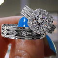 New Cross Border Wedding Rings, Light Luxury Designer Couple Rings With Romantic Bridal Jewelry Style view 1