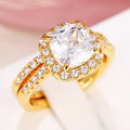 Fashion Couple Ring Two Piece Set With Four Prong Zircon Stone, Wedding Jewelry view 6