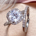 Fashion Couple Ring Two Piece Set With Four Prong Zircon Stone, Wedding Jewelry view 5