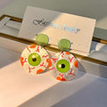 Halloween Acrylic Enamel Pumpkin Ghost Spider Web Skeleton Cartoon Stud Drop Party Earrings view 2